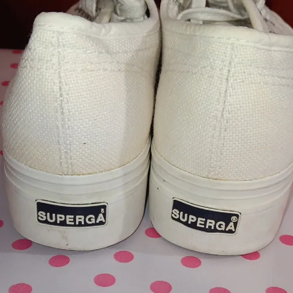 Superga Cream Platform Sneakers - Picture 4 of 9
